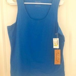Peck & Peck Blue Cotton Tank top size L Sleeveless